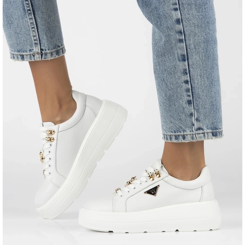 Filippo DP6382/24 Wh baskets en cuir, blanc blanche 1