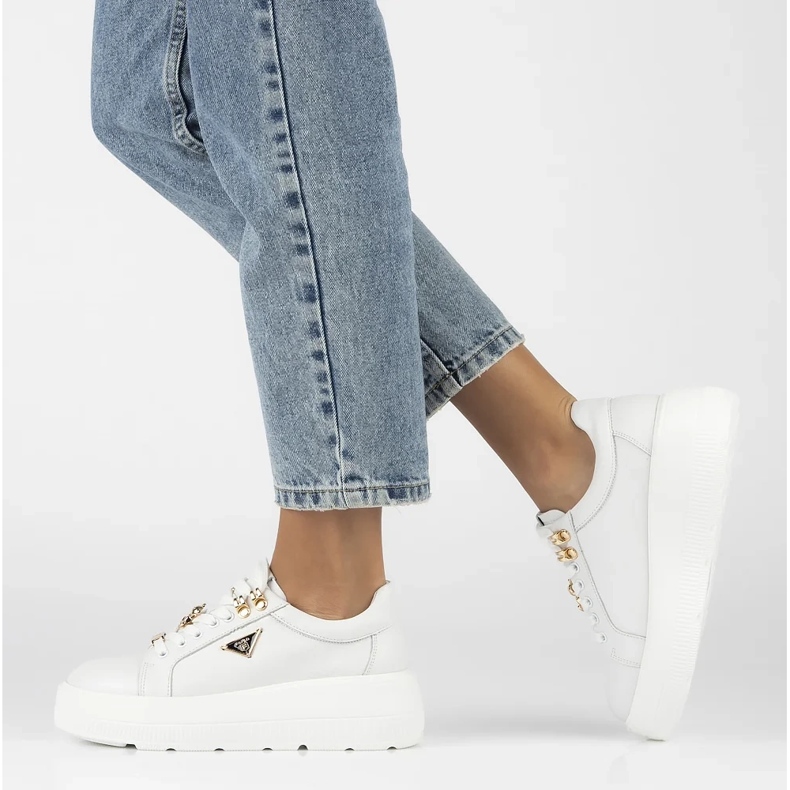 Filippo DP6382/24 Wh baskets en cuir, blanc 2