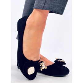 Ballerines en daim avec un ours en peluche noir le noir 5