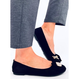 Ballerines en daim avec un ours en peluche noir le noir 2