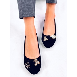 Ballerines en daim avec un ours en peluche noir le noir 3
