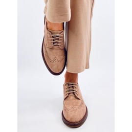 Oxfords khaki hauts talons beige 1