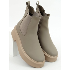 Bottines Chelsea vertes à semelle épaisse 1