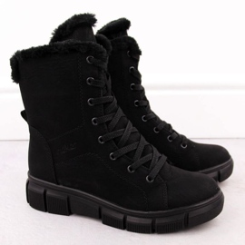 Bottes Rieker RKR743 avec fourrure le noir 2