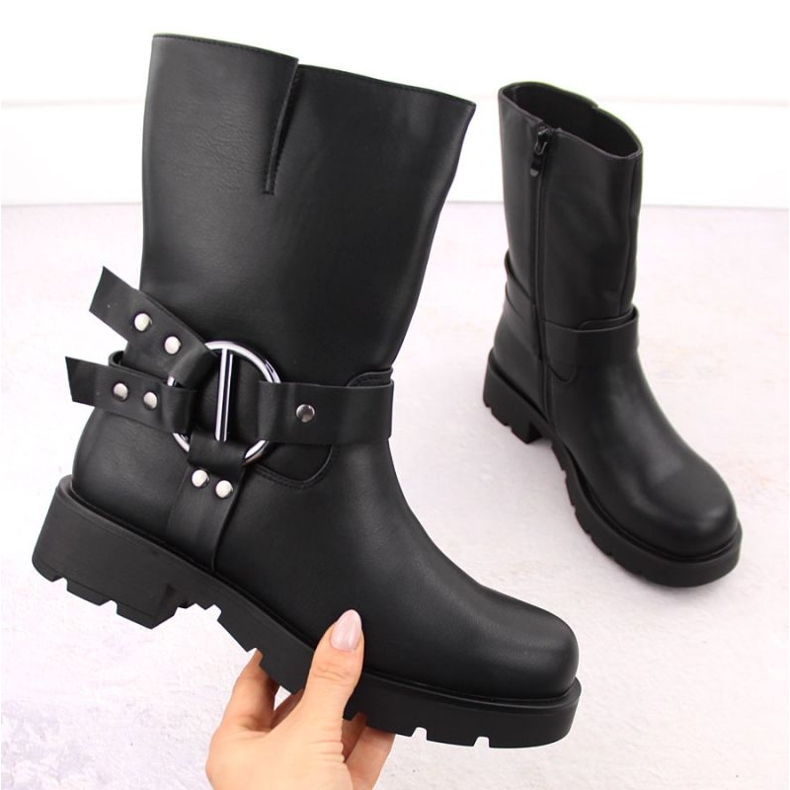 Bottes en cuir pour femmes Potocki isolé 54300 WOL277 Black noir 1
