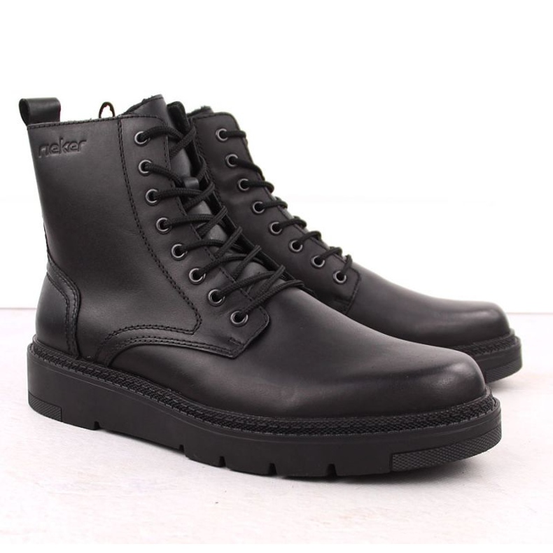 Chaussures en cuir masculin Isulé Rieker 30101-00 RKR751 Black noir 1