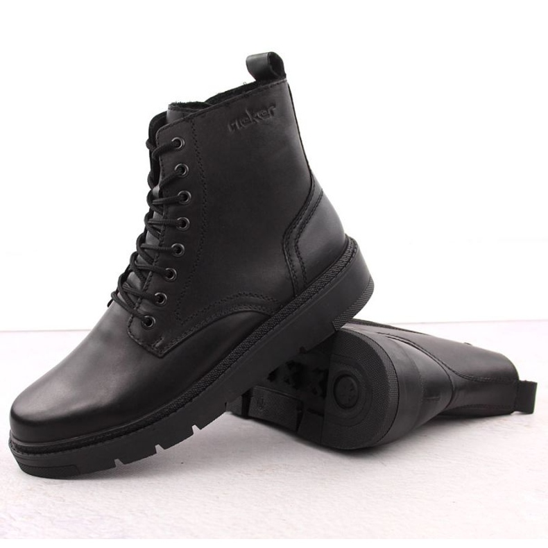 Chaussures en cuir masculin Isulé Rieker 30101-00 RKR751 Black noir 2