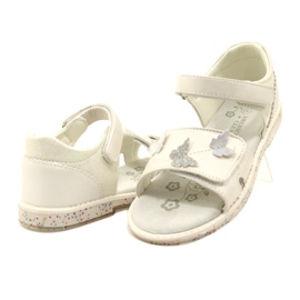 Sandales velcro pour filles dans les papillons American Club XD58 / 22 blanc 4