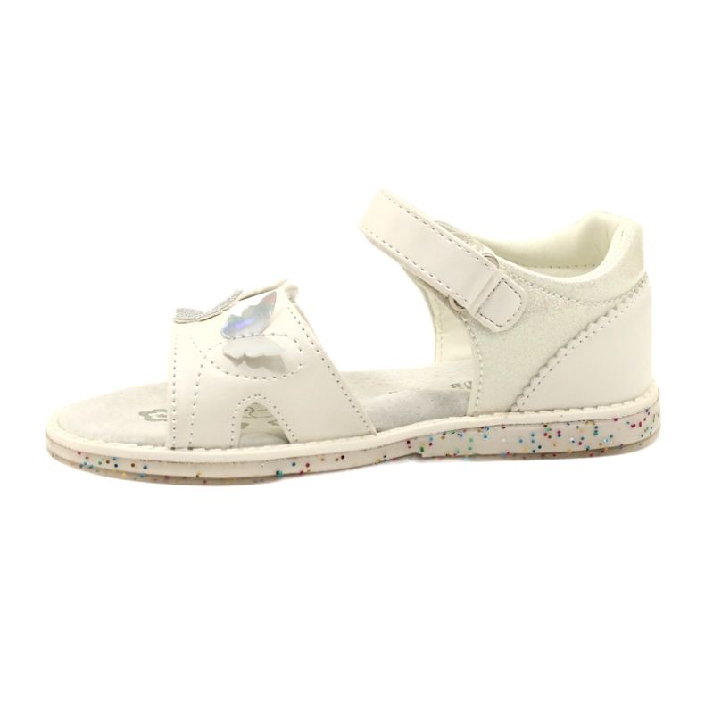 Sandales velcro pour filles dans les papillons American Club XD58 / 22 blanc blanche 2 Sandales velcro pour filles dans les papillons American Club XD58 / 22 blanc blanche 2