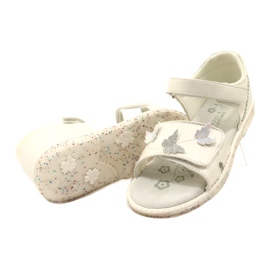Sandales velcro pour filles dans les papillons American Club XD58 / 22 blanc 5
