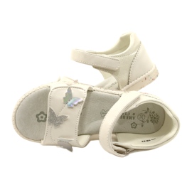 Sandales velcro pour filles dans les papillons American Club XD58 / 22 blanc 6