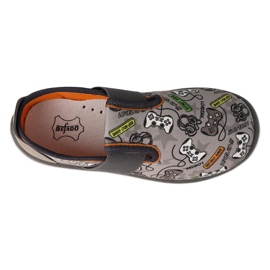 Chaussons enfants Befado, insert en cuir, fond élastique, 901Y021, gris 2