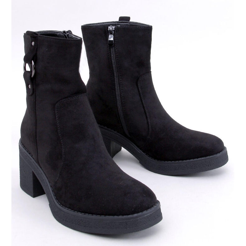 Bottines noires à talons larges 2