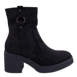 Bottines noires à talons larges 1