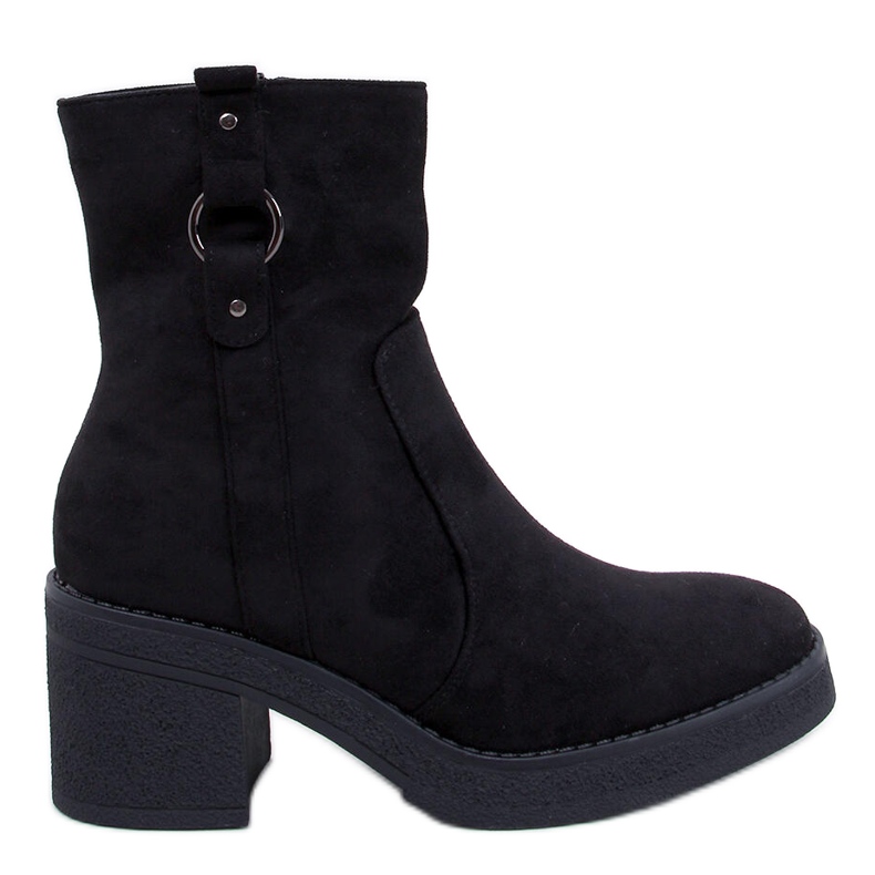 Bottines noires à talons larges 1
