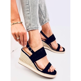 Sandales espadrilles compensées noires le noir 5