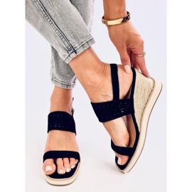 Sandales espadrilles compensées noires le noir 2