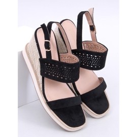 Sandales espadrilles compensées noires 1