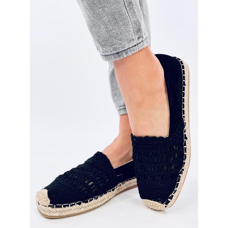Espadrilles en dentelle féminine noire le noir 2 Espadrilles en dentelle féminine noire le noir 2