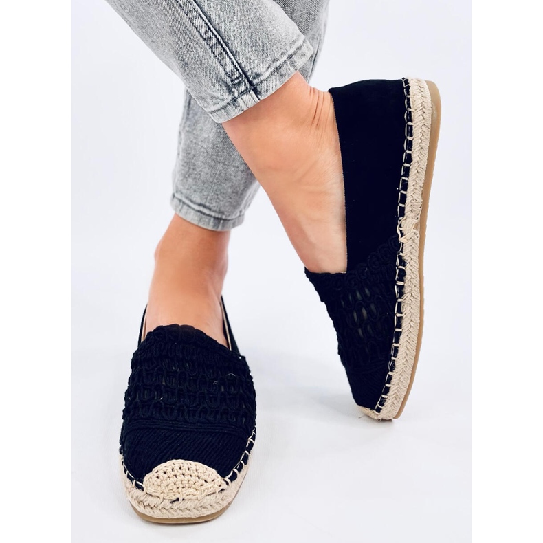 Espadrilles en dentelle féminine noire 1