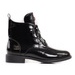 Bottines à lacets femme à talon plat le noir 2