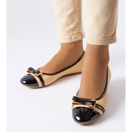Ballerines noires et beiges à nœud Dufour 1