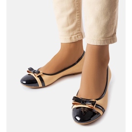 Ballerines noires et beiges à nœud Dufour 3