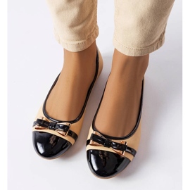 Ballerines noires et beiges à nœud Dufour 4