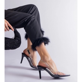 Talons hauts transparents à talon ouvert orné de zircons incolore 2