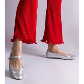Ballerines argentées à fermeture velcro 3