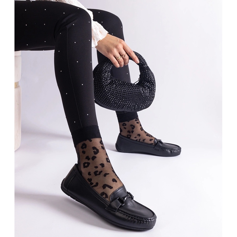 Mocassins classiques noirs en cuir écologique 1