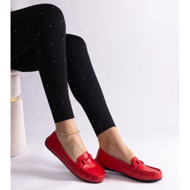 Mocassins classiques rouges en cuir écologique 1 Mocassins classiques rouges en cuir écologique 1