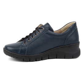 Olivier Chaussures femme en cuir à semelle épaisse 1236 Marine/bleu marine 1