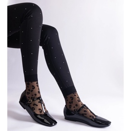 Ballerines vernies noires avec ceinture 1