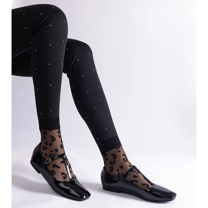 Ballerines vernies noires avec ceinture 1