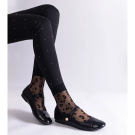 Ballerines noires à bout verni, fermées par velcro le noir 1