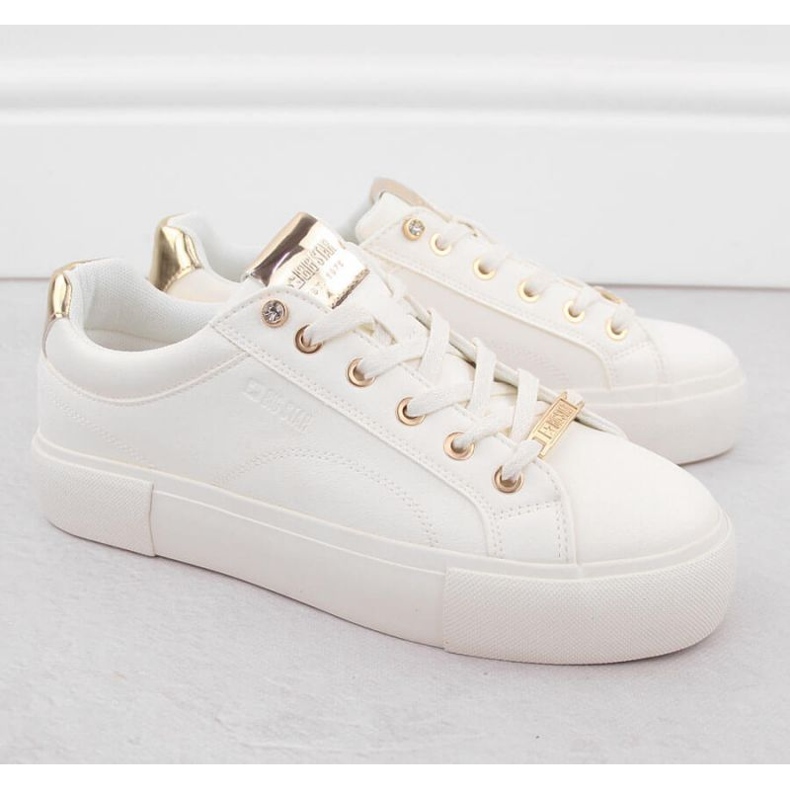 Sneakers de l'éco-cuir féminin Big Star NN274211 White blanche 2