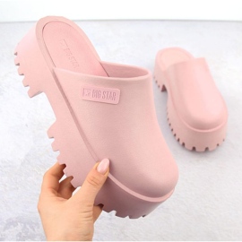 Clogs sur la semelle massive Big Star NN274020 Pink rose 1