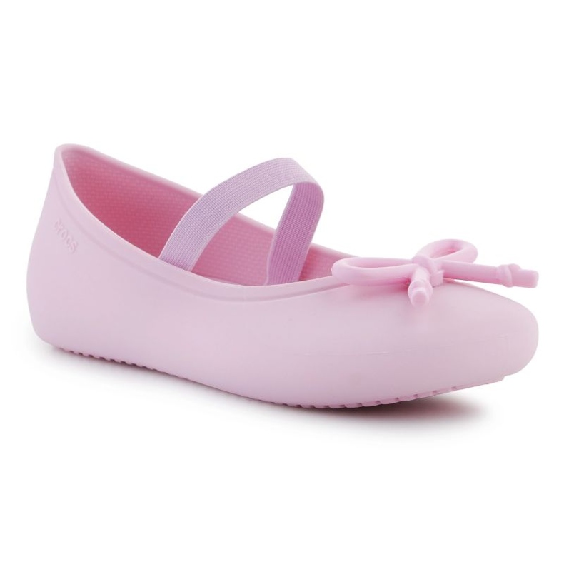 Sandales Crocs Brooklyn Bow Flat K Jr 210136-6GD rose 2