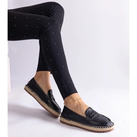 Espadrilles glissantes noires sur la plate-forme 1