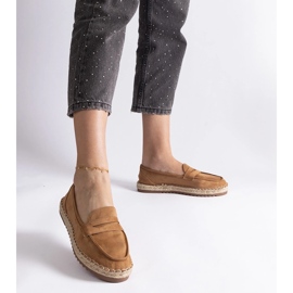 Caramel glissant des espadrilles sur la plate-forme brun 2