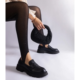 Mocassins noirs pour femmes en cuir écologique le noir 1 Mocassins noirs pour femmes en cuir écologique le noir 1