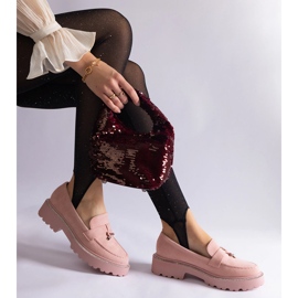 Mocassins roses en éco-cuir 1 Mocassins roses en éco-cuir 1