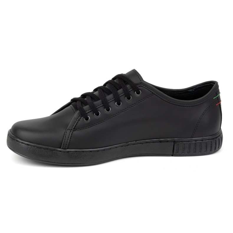 Polbut Chaussures en cuir pour hommes Casual 2129 noir 1