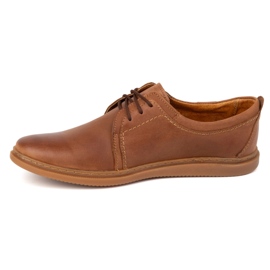 Chaussures casual en cuir pour hommes 2131 POLBUT camel brun 1
