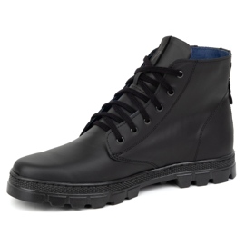 Bottines en cuir pour hommes POLBUT 2130 noir 1