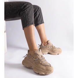 Baskets de sport femme beige foncé 1