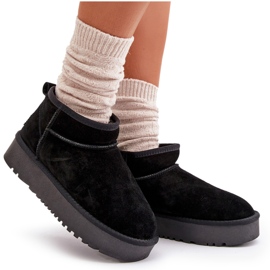 Bottes de neige en daim pour femmes sur la plate-forme noire le noir 4