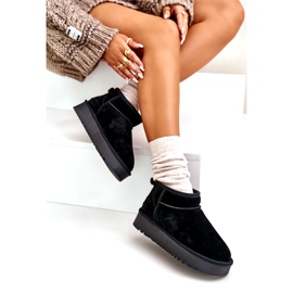 Bottes de neige en daim pour femmes sur la plate-forme noire le noir 3