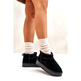Bottes de neige en daim pour femmes sur la plate-forme noire le noir 2